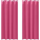 vidaXL Verdunkelungs-Vorhänge mit Ringen 2 pcs Helles Pink