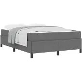 vidaXL Bettrahmen mit Matratze Hellgrau 140 x 190 cm Stoff