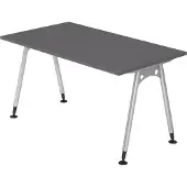Bümö Schreibtisch Serie-A - Nachbildung: Graphit, Größe: 140 x 80 cm