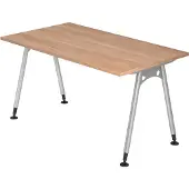 Bümö Schreibtisch Serie-A - Nachbildung: Nussbaum, Größe: 140 x 80 cm