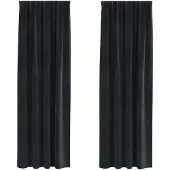 vidaXL Verdunkelungsvorhänge 2 pcs Schwarz 140 x 260 cm Samt