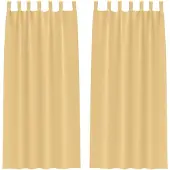 vidaXL Verdunkelungs-Vorhänge mit Ringen 2 pcs Beige 245 x 140 cm