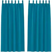 vidaXL Verdunkelungs-Vorhänge mit Ringen 2 pcs Türkis 225 x 140 cm