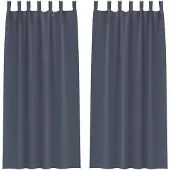 vidaXL Verdunkelungs-Vorhänge mit Ringen 2 stk. Anthrazit 225 x 140 cm