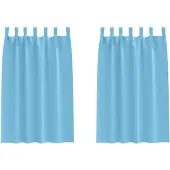 vidaXL Verdunkelungs-Vorhänge mit Ringen 2 pcs Himmelblau 175 x 140 cm