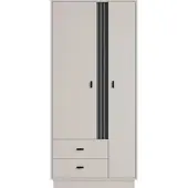Masseno Drehtürenschrank PUNTO 90/195/60cm 2-türig Kaschmir