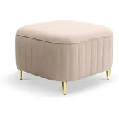 Masseno POLSTERHOCKER VELA Glamour Sitzhocker, Fußhocker Beige