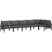 vidaXL Gartensofa-set 6 stk. Schwarz Stahl