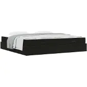 vidaXL Bettgestell mit Matratze 2 Stk. Schwarz Samt