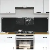 vidaXL Küchenrückwand 2 stk. Schwarz 80 x 50 cm Gehärtetes Glas