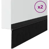 vidaXL Selbstklebende Türbürstendichtungen 2 stk. Schwarz 100 cm