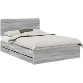 vidaXL Bettrahmen Graues Sonoma 140 x 200 cm Ingenieurs Holz