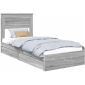 vidaXL Aufbewahrungsbett Graues Sonoma 75 x 190 cm Holzwerkstoff