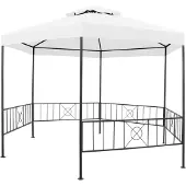 vidaXL Gartenpavillon 323x275x265 cm Weiß 180 g/m²
