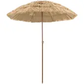 vidaXL Strandparasol Natur 160 x 160 x 196 cm Polyester und Stahl