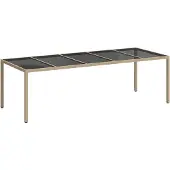vidaXL Gartentisch Beige Poly-Rattan