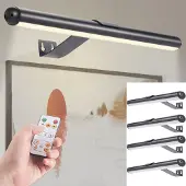 Ideoon 4er-Set Elegante Wand- und Bildleuchte mit Fernbedienung & Touch Schalter, USB- & Akkubetrieb, dimmbar: Eine flexible LED-Lampe für Kunst & Ambiente