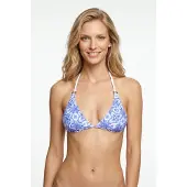 JOOP! Bandeau-Bikini-Top JOOP "Muri Beach", Damen, Gr. 36, Cup B, blau (muri aop), Obermaterial: 83% Polyamid, 17% Elasthan, Bikini-Oberteile Bandeau-Bikini-Top