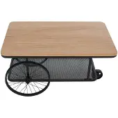 Mendler Couchtisch MCW-Q69, Beistelltisch Sofatisch, Reifen Industrial Retro Holz, 54x100x60cm natur, schwarz