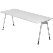 Bümö Schreibtisch Serie-A - Nachbildung: Weiß, Größe: 200 x 80 cm