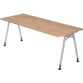 Bümö Schreibtisch Serie-A - Nachbildung: Nussbaum, Größe: 200 x 80 cm