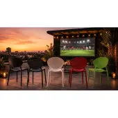 Homestyle4u Gartenstuhl WM schwarz 4er Set stapelbar wetterfest Gartenmöbel Stühle aus Kunststoff modern