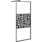 vidaXL Duschwand für Walk-In Dusche 80x195 cm ESG Steindesign Schwarz