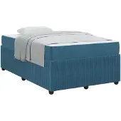 vidaXL Bettrahmen mit Matratze Blau 120 x 190 cm Stoff