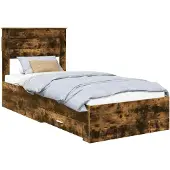 vidaXL Bettrahmen Geräucherte Eiche 100 x 200 cm Holzwerkstoff