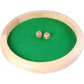 Longfield Poker-Spielbrett – Holz – Kautschukholz – 29 cm – mit Würfeln