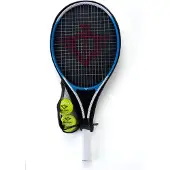 Engelhart Tennisschläger blau 23 Zoll mit 2 Tennisbällen