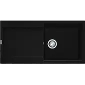 Franke Spüle MARIS MRG 611-100 in ONYX mit Druckknopfventil / Ausschnittmaß 950 x 480 mm / Granitspüle / Auflagespüle / Einbauspüle