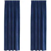 vidaXL Verdunkelungsvorhänge 2 stk. Dunkelblau 140 x 225 cm Samt