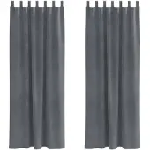 vidaXL Verdunkelungsvorhänge 2 pcs Hellgrau 140 x 260 cm Samt