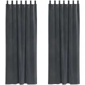 vidaXL Verdunkelungsvorhänge 2 pcs Hellgrau 140 x 225 cm Samt