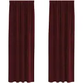 vidaXL Verdunkelungsvorhänge 2 pcs Weinrot 140 x 225 cm Samt