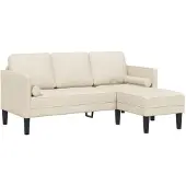 vidaXL Sofa Set mit Kissen Leinen Polyester