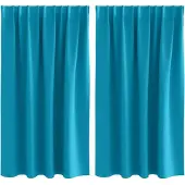 vidaXL Verdunkelungs-Vorhänge mit Ringen 2 pcs Türkis 140 x 140 cm