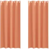 vidaXL Verdunkelungs-Vorhänge mit Ringen 2 stk. Terrakotta Polyester