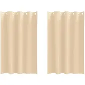 vidaXL Verdunkelungs-Vorhänge mit Ringen 2 pcs Creme 175 x 140 cm