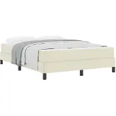 vidaXL Bettrahmen mit Matratze Creme 140 x 190 cm Stoff