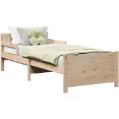 vidaXL Bettrahmen mit Kopfteil Braun 80 x 200 cm Holzwerkstoff