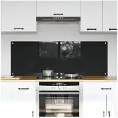 vidaXL Küchenrückwand 2 stk. Schwarz 70 x 50 cm Gehärtetes Glas
