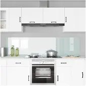 vidaXL Küchenrückwand 2 stk. Weiß 100 x 50 cm Gehärtetes Glas