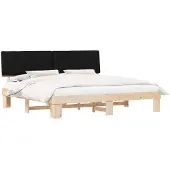 vidaXL Bettgestell mit gepolstertem Kopfteil Schwarz 200 x 200 cm
