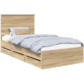 vidaXL Bettrahmen Sonoma-Eiche 100 x 200 cm Ingenieurs Holz