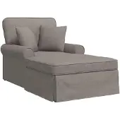 vidaXL Chaise Lounge mit Rock mit Kissen mit Kissen 3 pcs Taupe Stoff