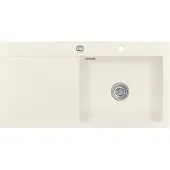 SYSTEMCERAM Spüle KeraDomo MERA 100 SL in JASMIN Becken rechts mit Excenterbedienung