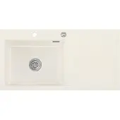 SYSTEMCERAM Spüle KeraDomo MERA 100 SL in MAGNOLIE Becken links mit Excenterbedienung