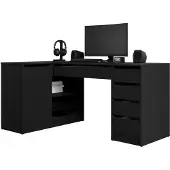 Mirjan 24 Eckschreibtisch / Schminktisch Ada, Elegante Kosmetiktisch, Frisiertisch, Modern Schlafzimmer (Schwarz)